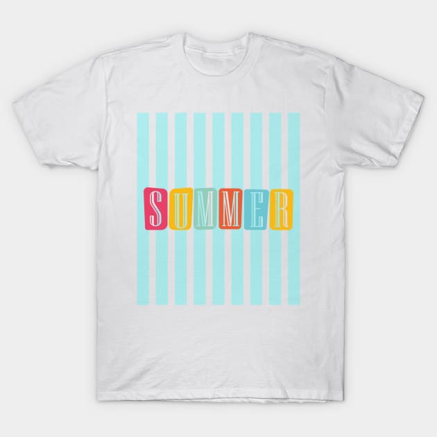 Summer - Blue stripes on - T-Shirt by Peter the T-Shirt Dude